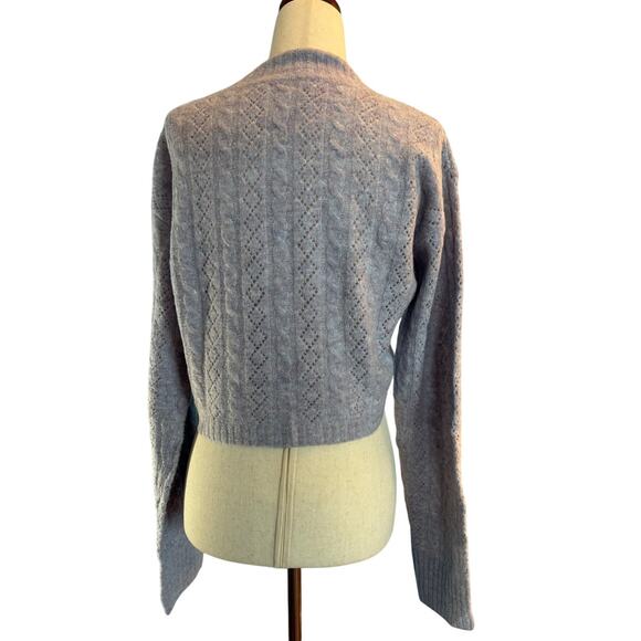 NWOT ASTR the Label Cropped Knot Twist Front Cable Knit Sweater Lilac Small - Picture 4 of 8